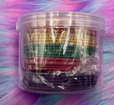 5 Colors Of Leather Cording For Crafts. Red, Yellow, Green, Pink And Purple.