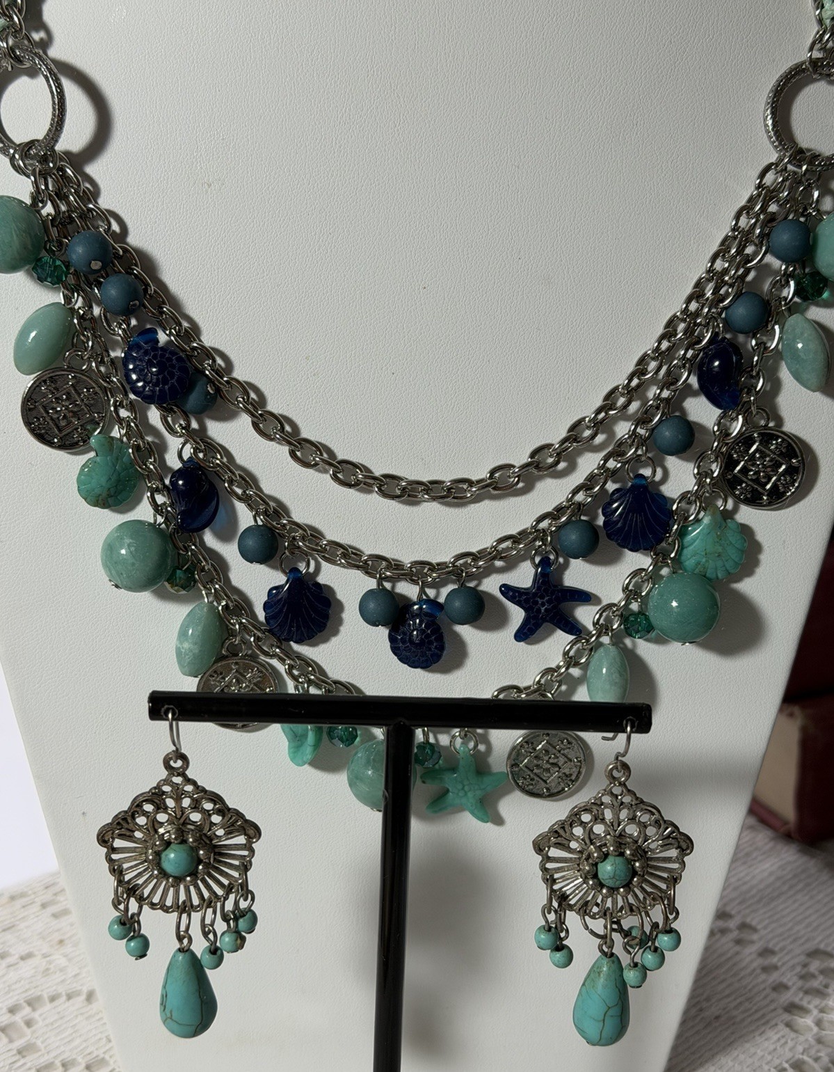 Multi-Strand Boho-Style Statement Necklace & Earr… - image 12