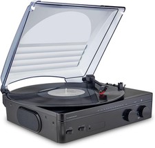 Vinyl Record Player, Bluetooth Turntable with 2 Built-in Stereo Speakers, 33/...