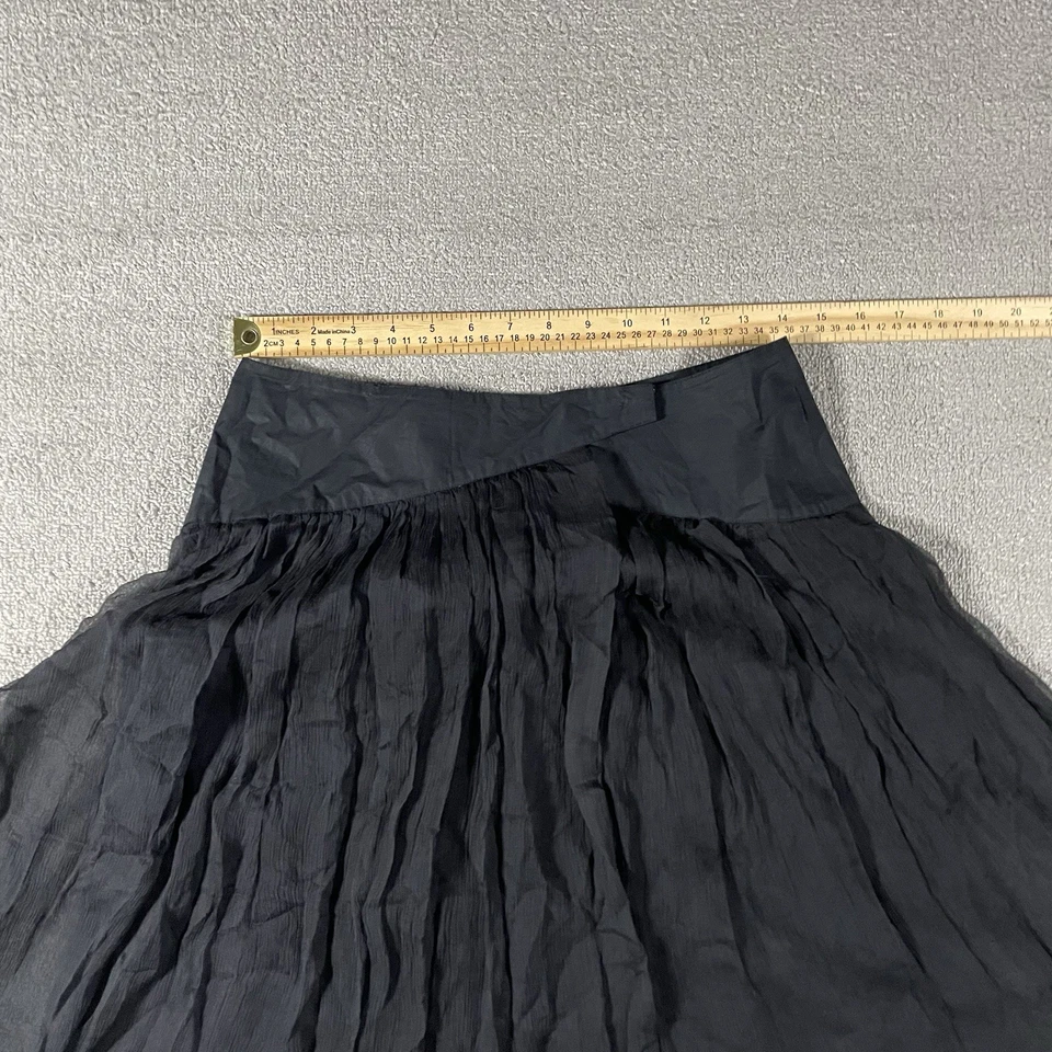 Falda midi de seda plisada negra talla 4 BCBGMAXAZRIA para mujer Foto 4 de 4