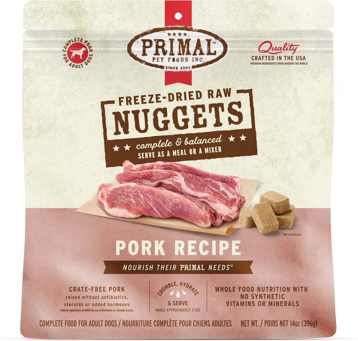 14oz Primal Freeze Dried Nuggets For DOGS Pork Formula