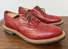 Tricker's Bourton Derby Brogues Red Mens Shoes Size UK 8.5 US 9.5