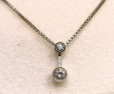 Brillianten Anhänger 750 Weissgold Kette 750 Weissgold - Bild 1 von 4
