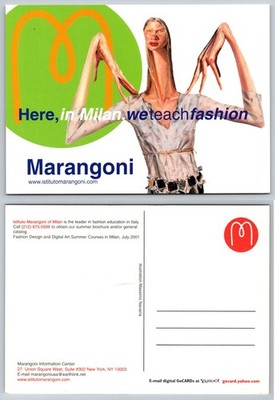 Marangoni Milan Fashion School Postcard 2001 Massimo Navara Illustration