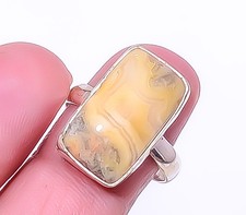 Crazy Lace Agate - Australia 925 Sterling Silver Jewelry Ring s.8 T974