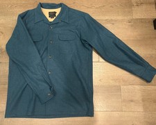 Pendleton Original Board Shirt Mens Large Blue Solid Wool Button-Up