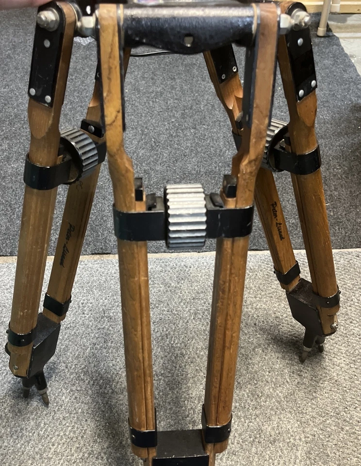 vintage peter lisand motion picture tripod wood - Image 4 of 4