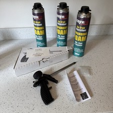 Screwfix Schaumpistole Applikator + 3x 700ml Pistolenqualität Polyurethan Blähschaum