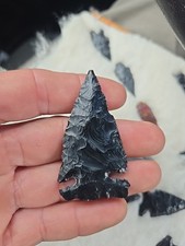 NORTHERN SIDE NOTCH OREGON OBSIDIAN INDIAN ARROWHEAD ARTIFACT COLLECTIBLE RELIC