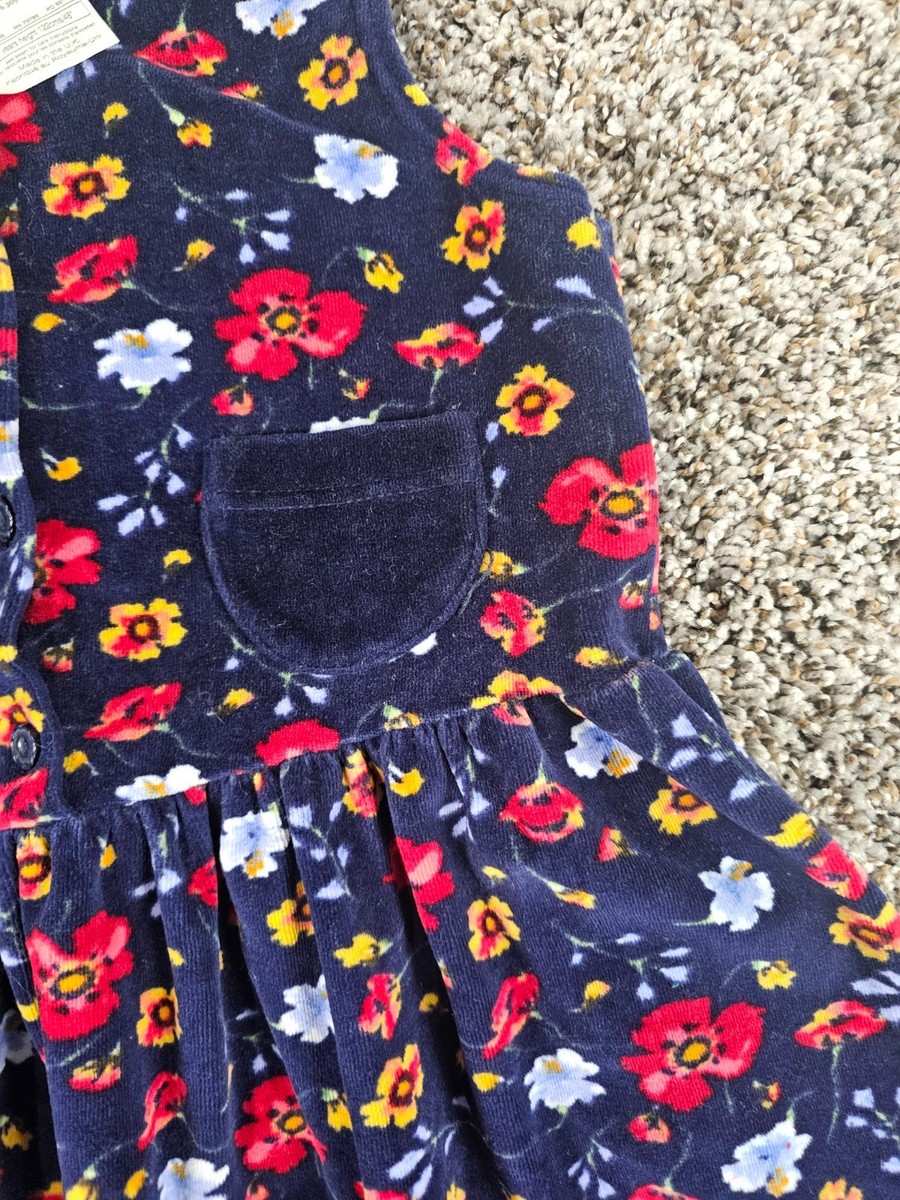Vintage Laura Ashley Mother and Child Dress Floral Velvet Dress