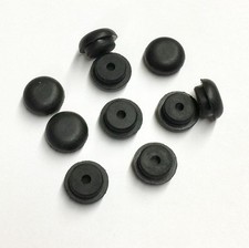 10 Piano Cabinet Rubber Buttons/Bumpers, Black, 9/16" diameter