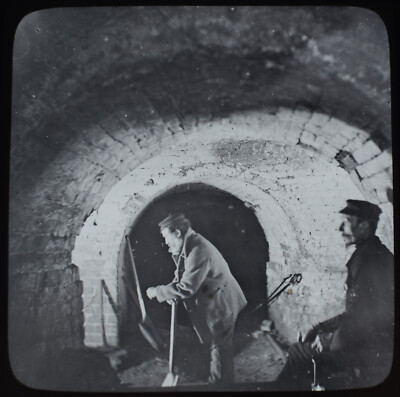 COAL MINERS & MINING C1888 Magic Lantern Slide PHOTO CANNOCK CHASE COLLIERY