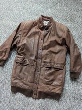 Vintage 1990s Womens Patina Leather Bomber Jacket S Brown Mad Max Motorcycle