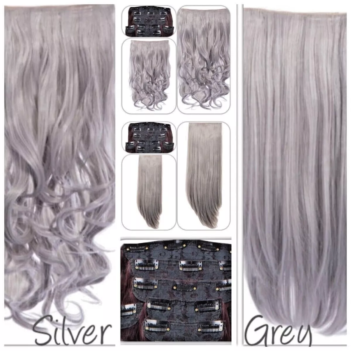 Silver hair extensions deals