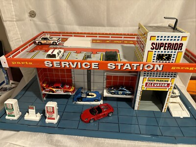 #ad Porsche gas station with Porsche vintage 1 43 models mixture diecast cars $395.00