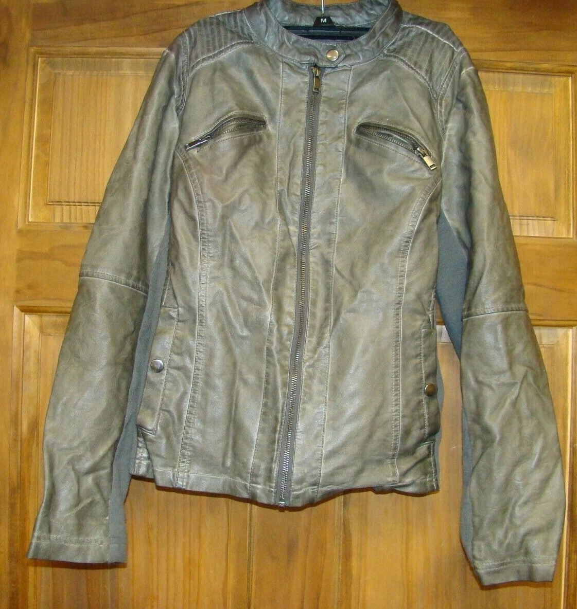 Signature studio faux leather clearance jacket