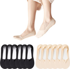 6 Pack No Show Socks Women Thin Socks Low Cut Liner Socks Non Slip Invisible for