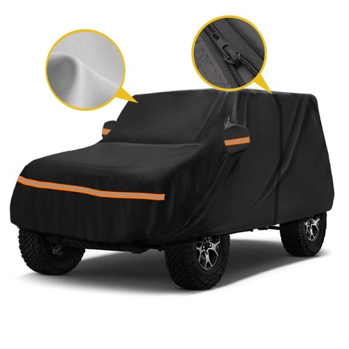 Car Cover 6 Layer Jeep Cover Black For Jeep Wrangler 2 Door CJ YJ TJ JK Sun Snow - Bild 2 von 10