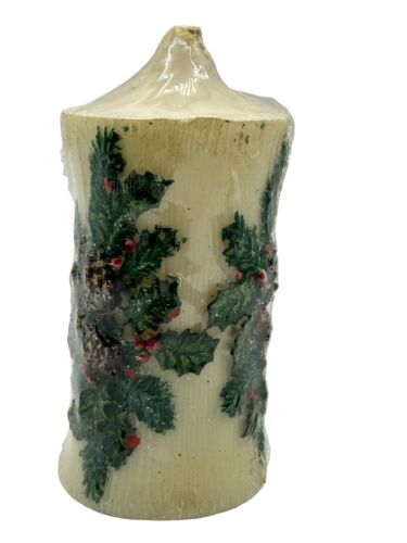 Marshall Fields Christmas Candle 6 Inch Tall Holly Berry NEW - 第 1/18 張圖片