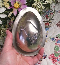 Vintage Chocolate Mold Easter Egg HALF Large Running Pig 5 1/2 inches