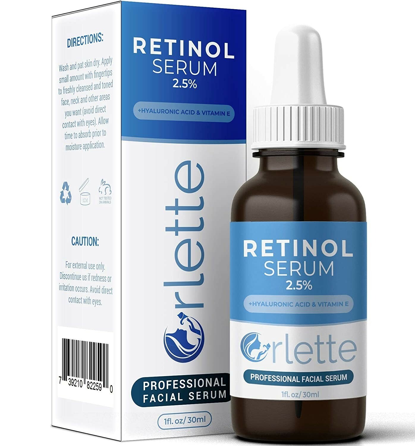 Retinol Serum 2.5% - Vitamin A and E, Hyaluronic Acid Professional Grade 30 mL