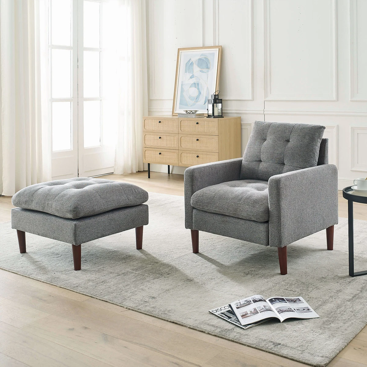 Ottoman Set Single Sofa Lounge Chair