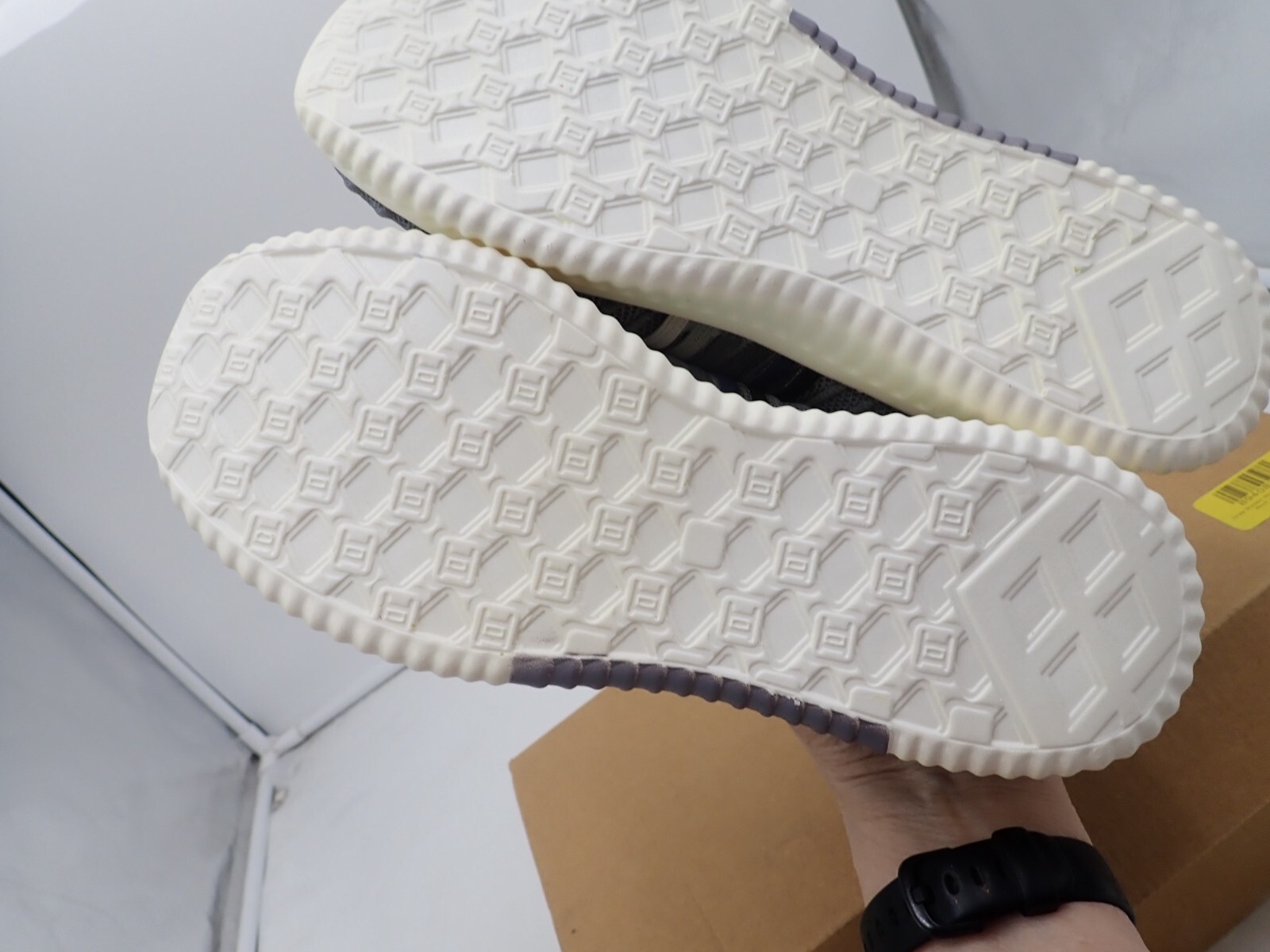 Women's Slip On Sneakers Gray White Stripe New sizes 8.5 and 9.5