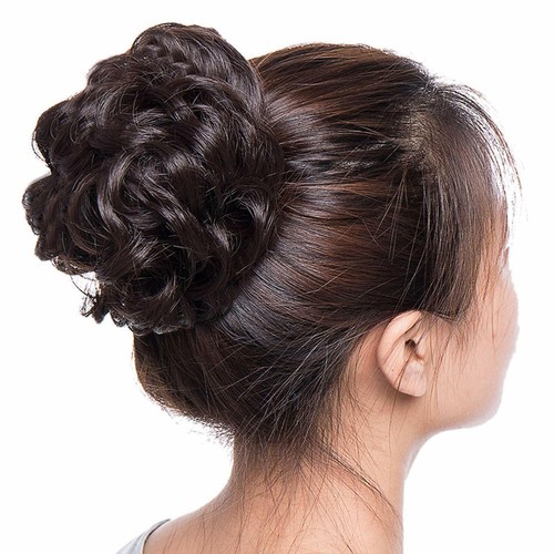 artificial bun hair