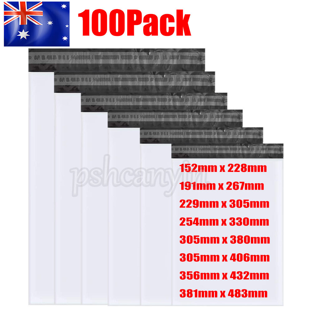 100x Poly Mailer Bags Mailing Satchel Plastic Courier Self Sealing Shipping AU