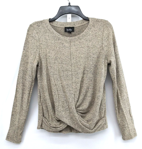By & By Shirt Damen Größe M grau hellbraun Langarm Pullover Oberteil