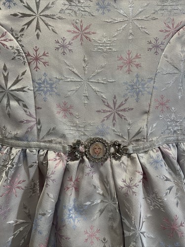 Disney Store Original Frozen Elsa Fancy Formal Dress Size 9/10 Costume Metallic - Picture 8 of 15