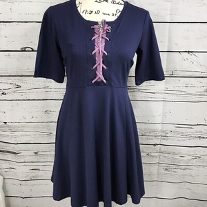 purple lace up dress