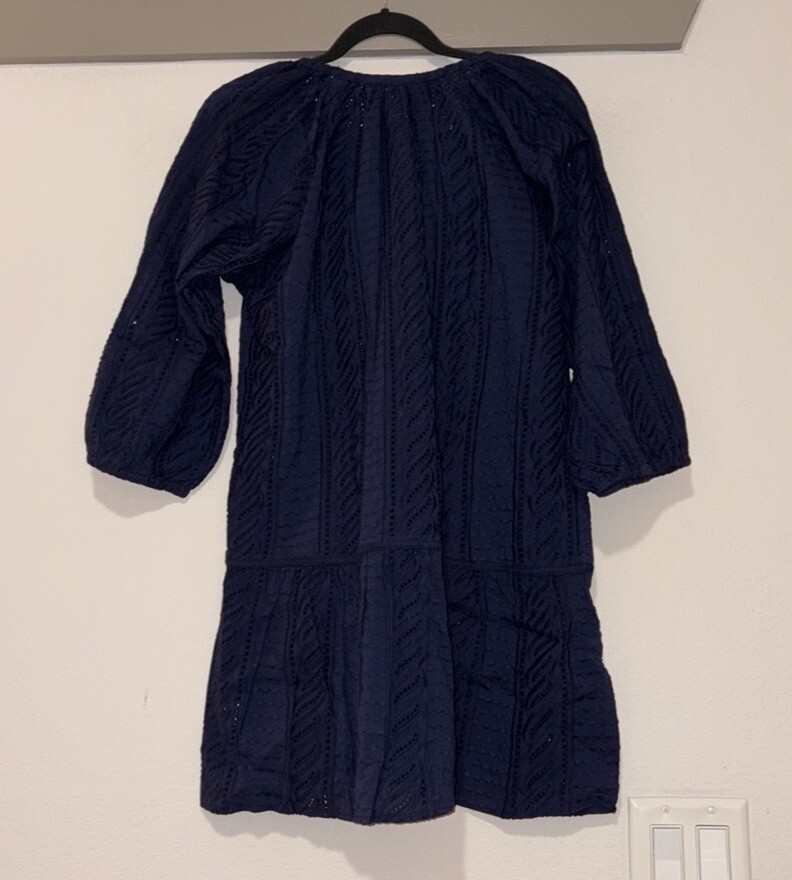 Melissa Odabash Ashley Embroidered Mini Dress Swim Coverup In Navy SZ XS NWT