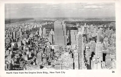 RPPC New York City Manhattan Skyline Downtown Central Park Photo Postcard G55