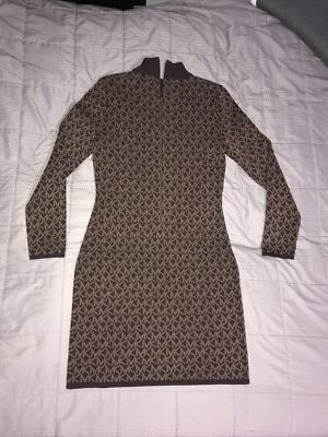 Michael Kors Logo Jacquard Mock Neck Dress
