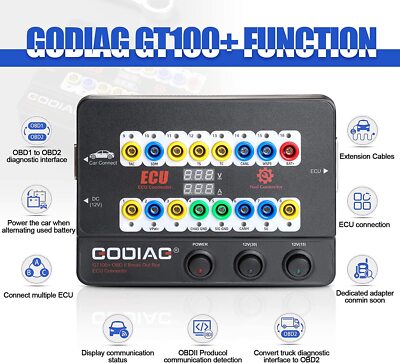 GODIAG GT100+ GT100 Pro OBDII Breakout Box  E-C-U Connection Easy to Use