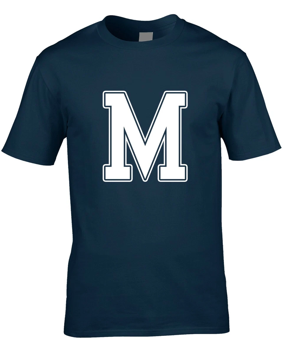 Letter M Men's T-Shirt Funny Joke Name Initials Font Team Cool Gift Idea  Custom | eBay