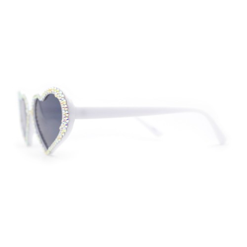 Damen-Sonnenbrille irisierend Strass Glitzer sprudelnd Herzform - Bild 55 von 60