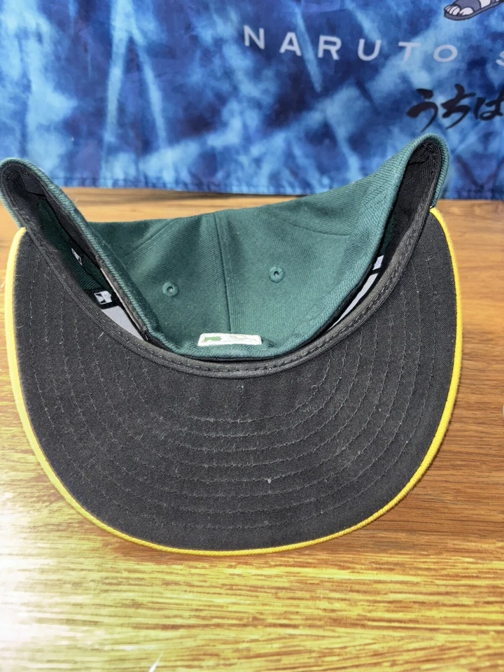 Oakland A's Large(7 3/8”) Green and Yellow Baseball Hat - Image 2 of 4