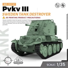 SSMODEL SS35737 1/35 25mm Military Model Kit Sweden Tank Destroyer Pvkv III