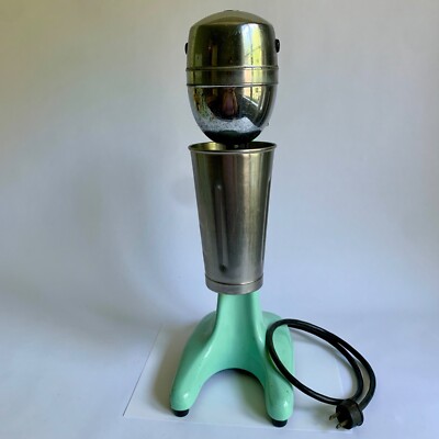 Hamilton Beach Malt Milkshake Mixer No. Model 30 Teal Blue Green With Cup Jadite