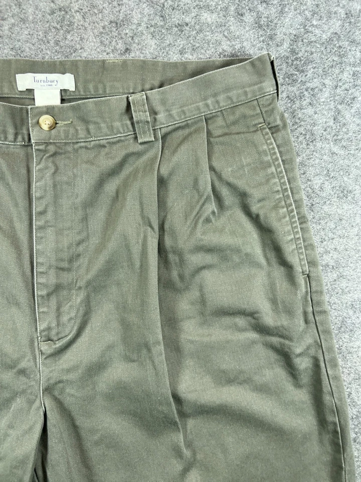 Pantalones Cortos Turnbury Para Hombre 38 Gris Chino Sarga Plisados 100% Algodón Informales Foto 4 de 4