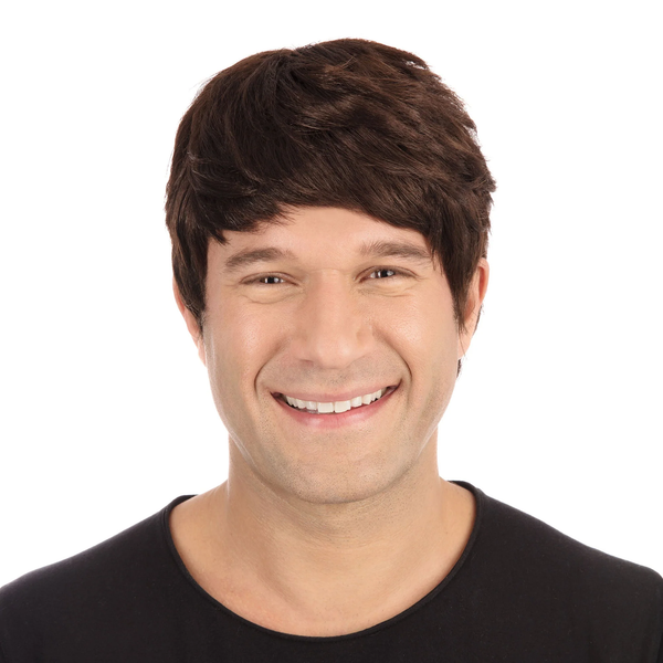 Erwachsene Stecker Kurz Braune Boy Band 60S 70S 80S 90S KostüM PerüCke-image