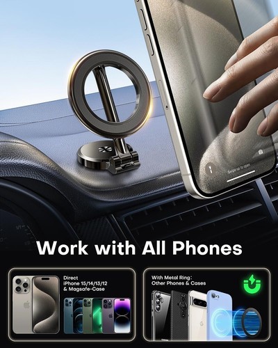 For MagSafe iPhones 15 14 13 Pro Max & Samsung Galaxy Magnetic Car Phone Mount - Picture 4 of 8