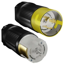 CS6364C + CS6365C Combo Set 50 Amp 125/250V 4-Prong Twist Lock Plug & Connector