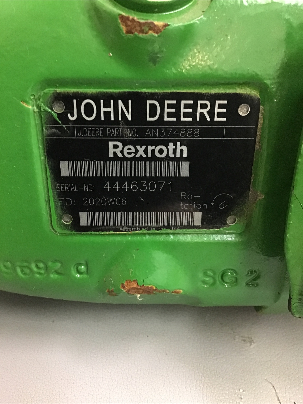 John Deere Hydraulic Pump AN374888 (R19) | eBay