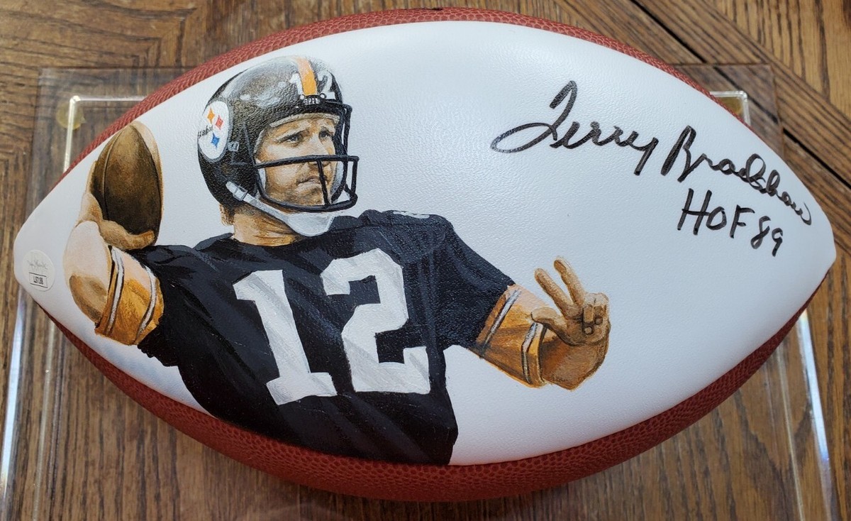 1/1 Hand Painted Steelers Terry Bradshaw Autograph Football HOF 87
