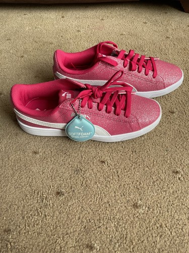 NEW Puma SoftFoam Optimal Comfort Girls Pink Glitter Sneakers Size 5 UK 38  EUR | eBay