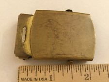 Vintage Unbranded Solid Brass Belt Buckle, Made In USA