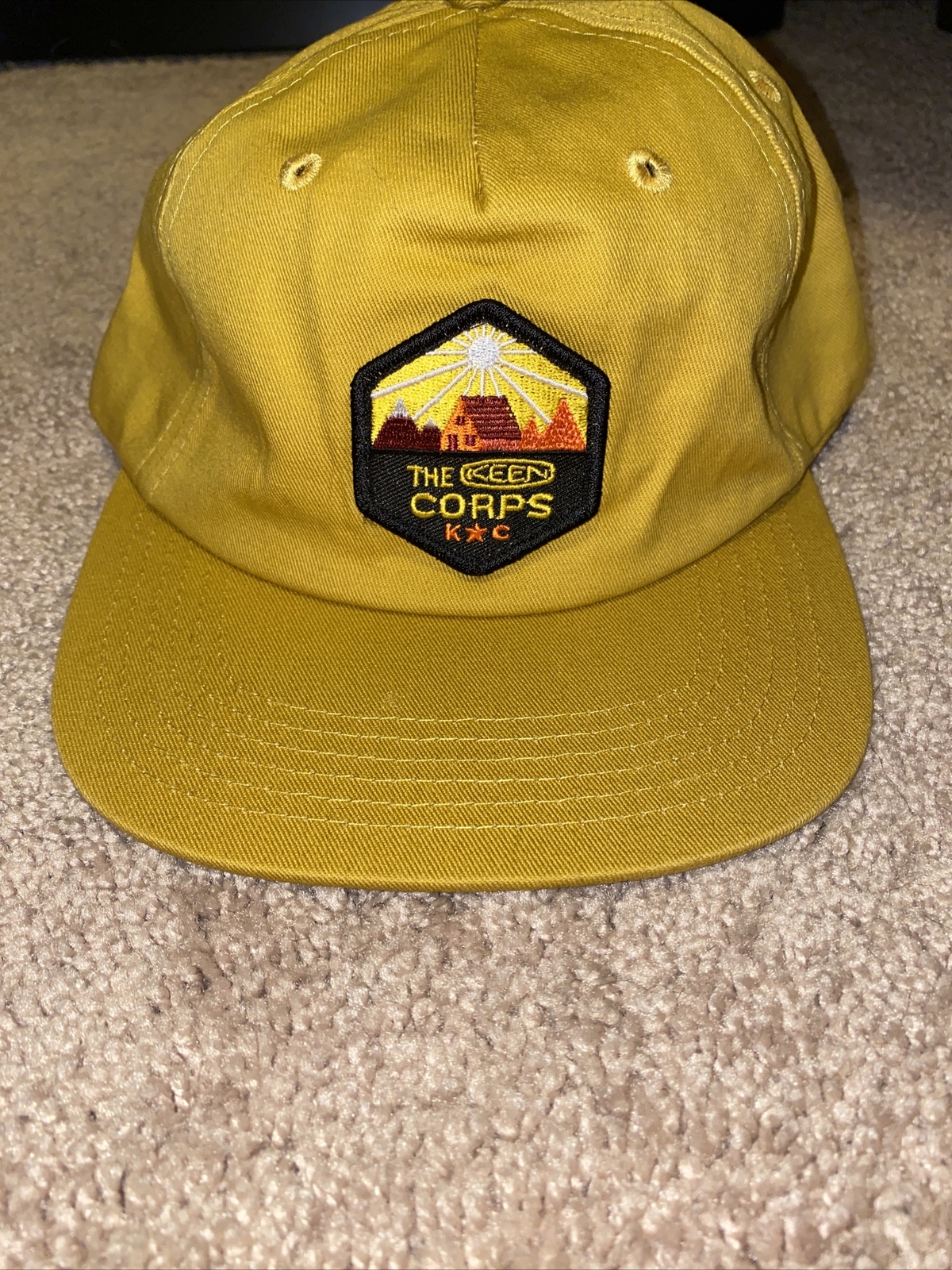Cappello Berretto The KEEN Corps KC Giallo 100% Cotone Taglia Unica Più Regolabile